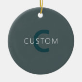 Stijlvolle  Monogram Sjabloon Keramisch Ornament (Voorkant)