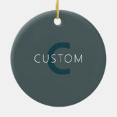 Stijlvolle  Monogram Sjabloon Keramisch Ornament (Achterkant)