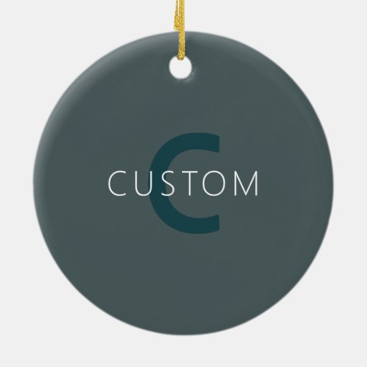 Stijlvolle  Monogram Sjabloon Keramisch Ornament (Achterkant)