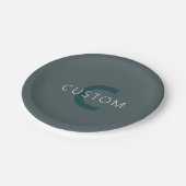 Stijlvolle  Monogram Sjabloon Papieren Bordje (Gekanteld)