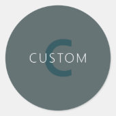 Stijlvolle  Monogram Sjabloon Ronde Sticker (Voorkant)