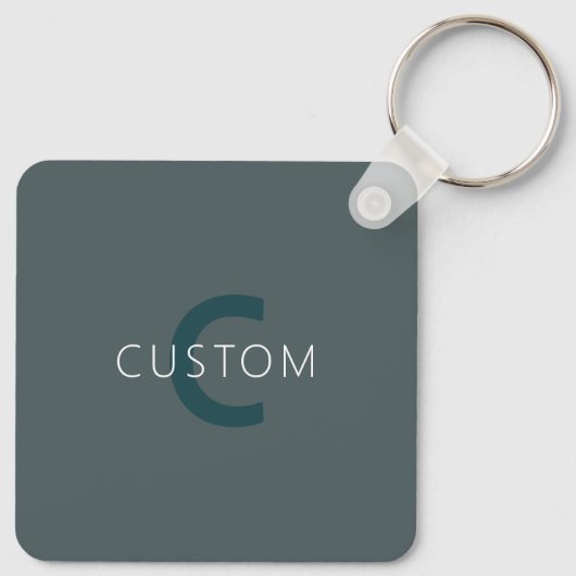 Stijlvolle  Monogram Sjabloon Sleutelhanger (Achterkant)