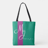 Stijlvolle monogram tekstontwerp Winkeltas Tote Bag (Achterkant)