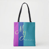 Stijlvolle monogram tekstontwerp Winkeltas Tote Bag (Voorkant)