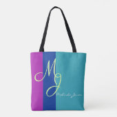 Stijlvolle monogram tekstontwerp Winkeltas Tote Bag (Achterkant)