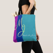 Stijlvolle monogram tekstontwerp Winkeltas Tote Bag (Dichtbij)