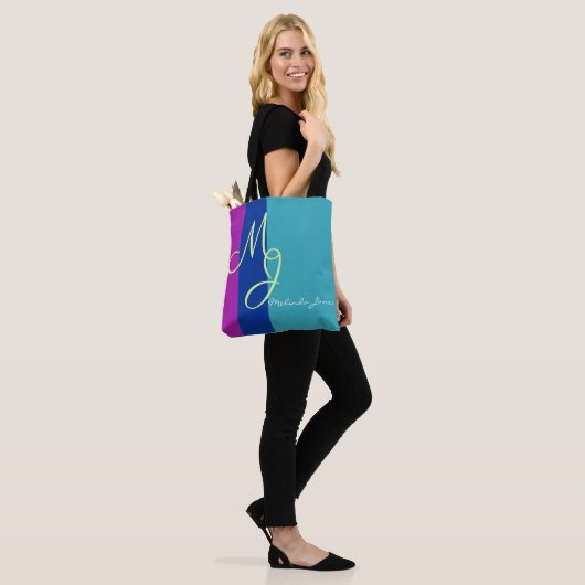 Stijlvolle monogram tekstontwerp Winkeltas Tote Bag (Op model)