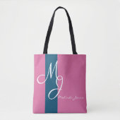 Stijlvolle monogram tekstontwerp Winkeltas Tote Bag (Voorkant)