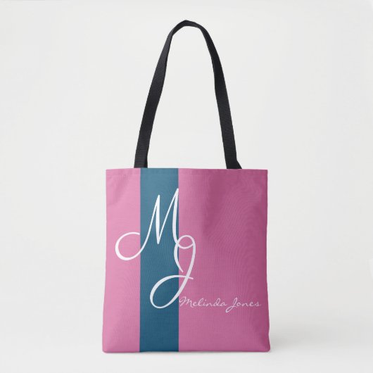 Stijlvolle monogram tekstontwerp Winkeltas Tote Bag (Voorkant)