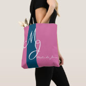 Stijlvolle monogram tekstontwerp Winkeltas Tote Bag (Dichtbij)