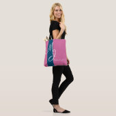 Stijlvolle monogram tekstontwerp Winkeltas Tote Bag (Op model)