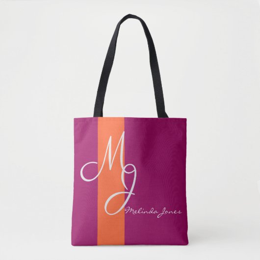 Stijlvolle monogram tekstontwerp Winkeltas Tote Bag (Voorkant)