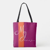 Stijlvolle monogram tekstontwerp Winkeltas Tote Bag (Achterkant)