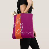 Stijlvolle monogram tekstontwerp Winkeltas Tote Bag (Dichtbij)