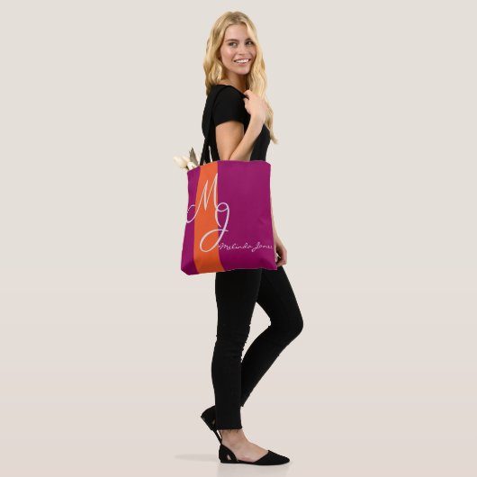 Stijlvolle monogram tekstontwerp Winkeltas Tote Bag (Op model)