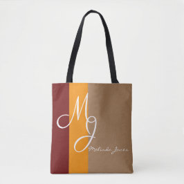 Stijlvolle monogram tekstontwerp Winkeltas Tote Bag