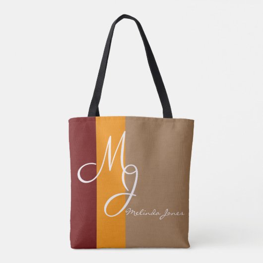 Stijlvolle monogram tekstontwerp Winkeltas Tote Bag (Achterkant)