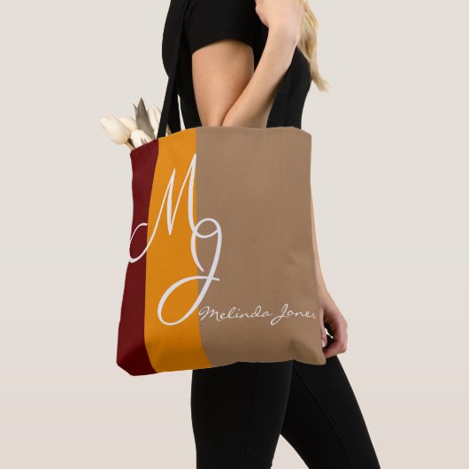Stijlvolle monogram tekstontwerp Winkeltas Tote Bag (Dichtbij)
