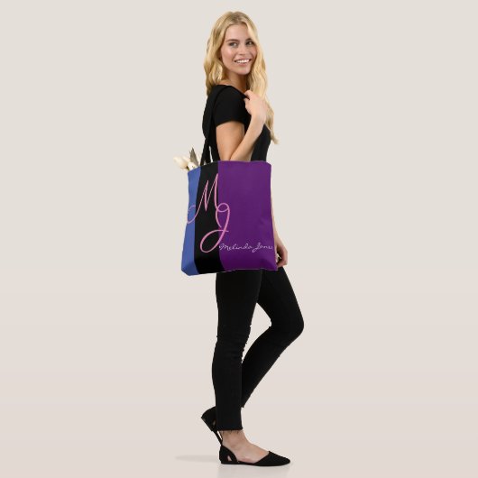 Stijlvolle monogram tekstontwerp Winkeltas Tote Bag (Op model)
