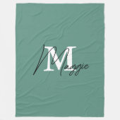 Stijlvolle monogram trendy Turquoise kleuren initi Fleece Deken (Voorkant)