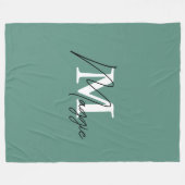 Stijlvolle monogram trendy Turquoise kleuren initi Fleece Deken (Voorkant (Horizontaal))
