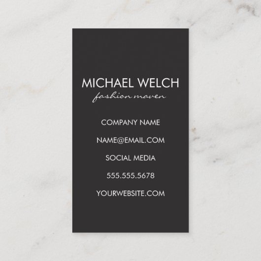 Stijlvolle Monogram verticale strepen Visitekaartje (Achterkant)