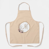 Stijlvolle Monogram Waterverf Floral gepersonalise Schort (Voorkant)