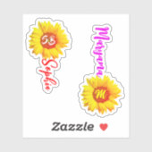 (Stijlvolle Monogram Zonnewiel) Persoonlijke Naam Sticker (Vel)