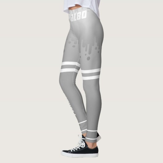 Stijlvolle monogramme grijze witte gradiënt werkou leggings (Links)