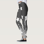 Stijlvolle, monogramme grijze, witte sterren leggings (Links)