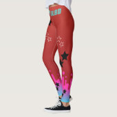 Stijlvolle monogramme roze blauwe gradiënt werkout leggings (Links)