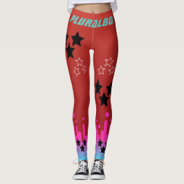 Stijlvolle monogramme roze blauwe gradiënt werkout leggings