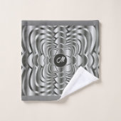Stijlvolle monogrammed-schaduwen van grijze geomet bad handdoek (Wasdoekje)