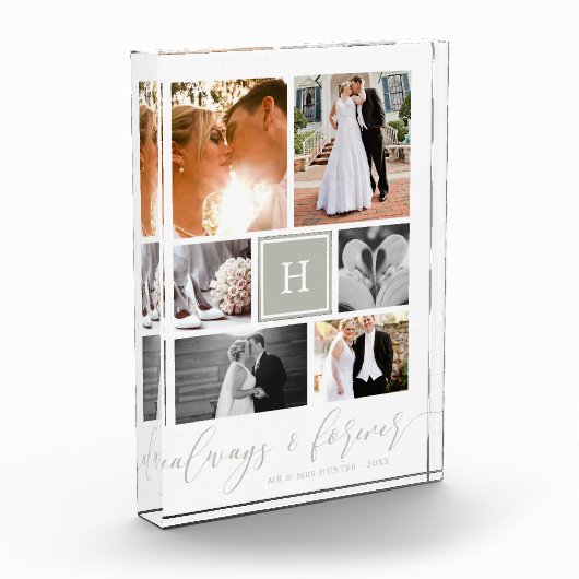 Stijlvolle Monogrammed Wedding Collage Fotoblokken (Links)