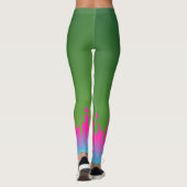 Stijlvolle monogrammen groene roze blauwe gradiënt leggings (Achterkant)