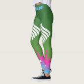 Stijlvolle monogrammen groene roze blauwe gradiënt leggings (Links)