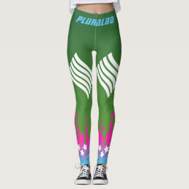 Stijlvolle monogrammen groene roze blauwe gradiënt leggings