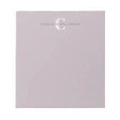 Stijlvolle monogrammen naam Chic Dusty Lila Notitieblok (Voorkant)