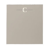 Stijlvolle monogrammen Naam Chic Rustic Taupe Notitieblok (Voorkant)