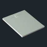 Stijlvolle monogrammen Naam Chic Sage Green Notitieblok<br><div class="desc">Stijlvolle Monogramnaam in Sage Green Notitieblok</div>
