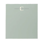 Stijlvolle monogrammen Naam Chic Sage Green Notitieblok (Voorkant)