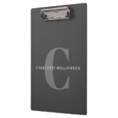 Stijlvolle monogrammen Naam Professional Black Gre Klembord (Links)