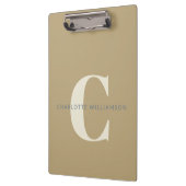 Stijlvolle monogrammen Naam Professional Gold Tan Klembord (Links)
