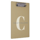 Stijlvolle monogrammen Naam Professional Gold Tan Klembord (Rechts)