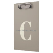 Stijlvolle monogrammen Naam Professional Taupe Bro Klembord (Links)