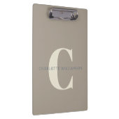 Stijlvolle monogrammen Naam Professional Taupe Bro Klembord (Rechts)