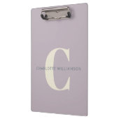 Stijlvolle monogrammen Naam Professioneel Lila Klembord (Links)