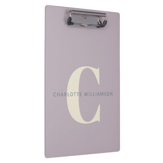 Stijlvolle monogrammen Naam Professioneel Lila Klembord (Rechts)