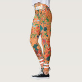 Stijlvolle monogrammen oranje patroon werkout leggings (Links)