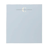 Stijlvolle Monogramnaam Chic Light Blue Notitieblok (Voorkant)